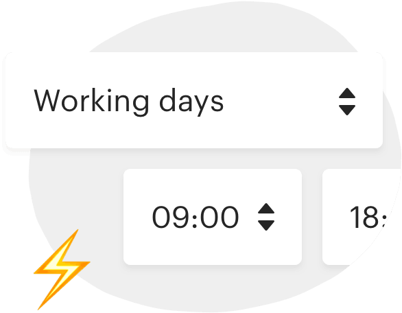 Set working hours and response time